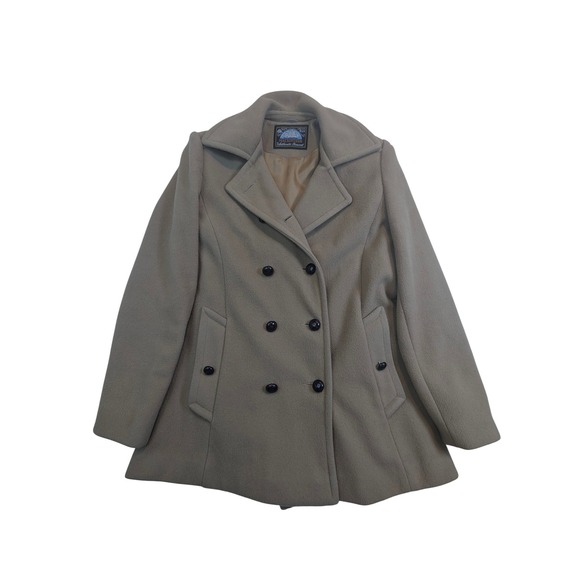 Mackintosh Authentic Double-Breasted Peacoat Pure Wool‎ USA Tan Women's 16 READ